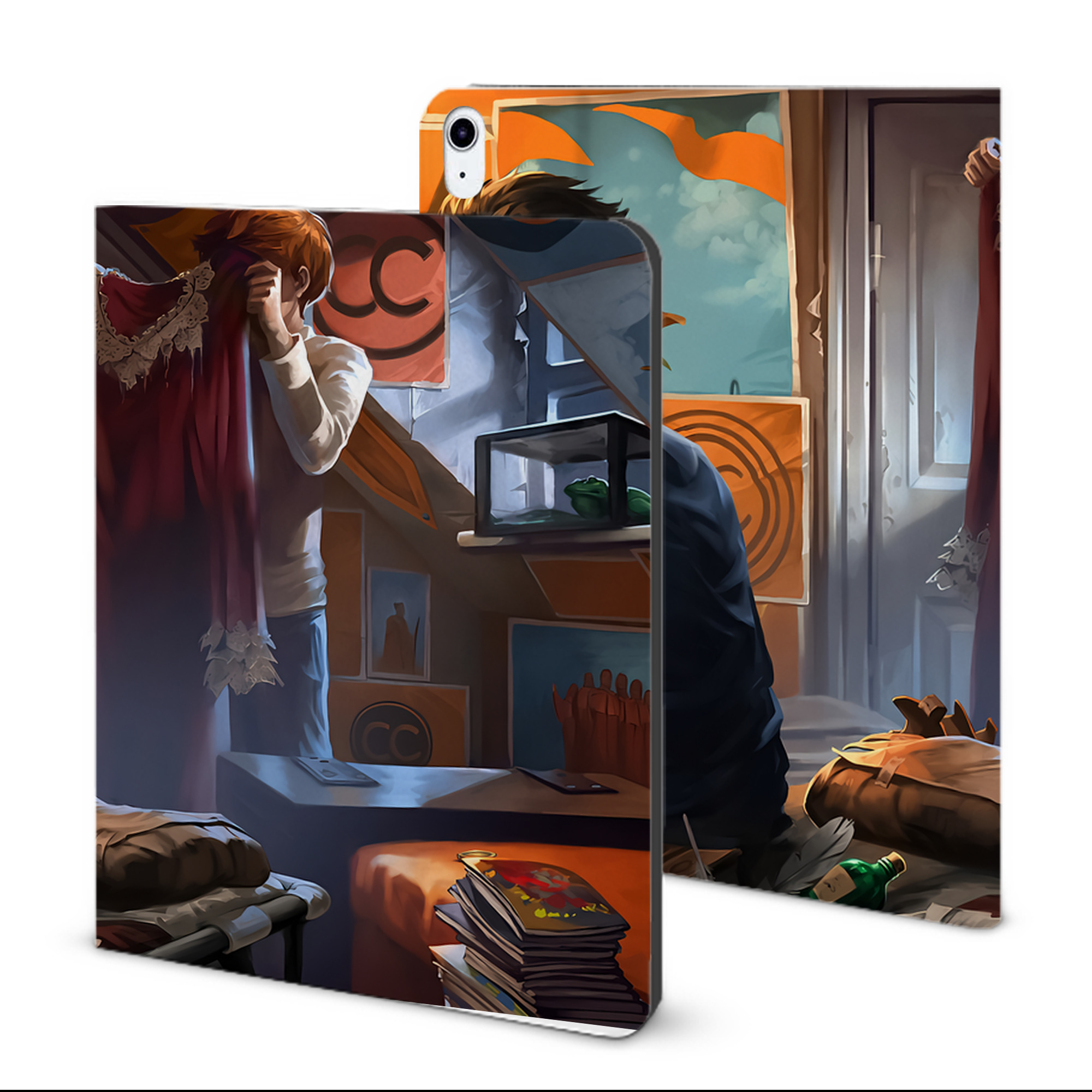 （画像用） Harry Potter ハリー・ポッターシリーズ IPad ケース ブック型 PUレザー TPU 耐衝撃 軽量 薄型 ペン収納なし 全面保護 IPad 各モデル対応